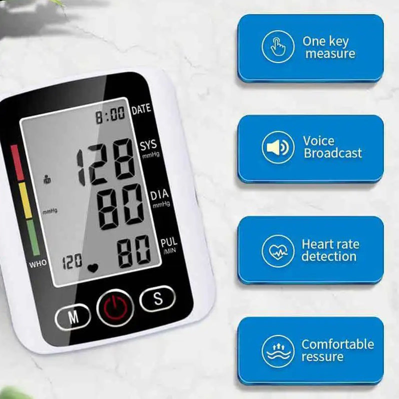 Blood Pressure Digital Upper Arm Automatic Heart Rate Monitor