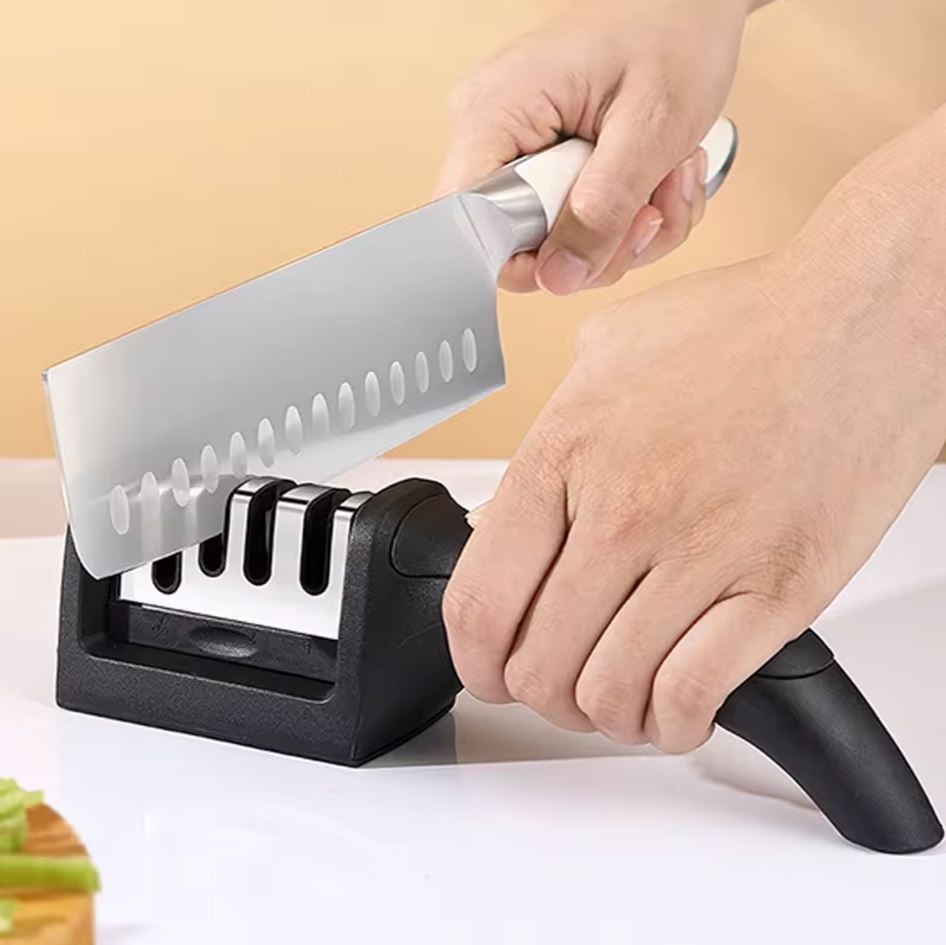 Professional Knife Sharpener 4 Stages Stone Tungsten Diamond Ceramic Tool Kitchen Tools & Gadgets - DailySale