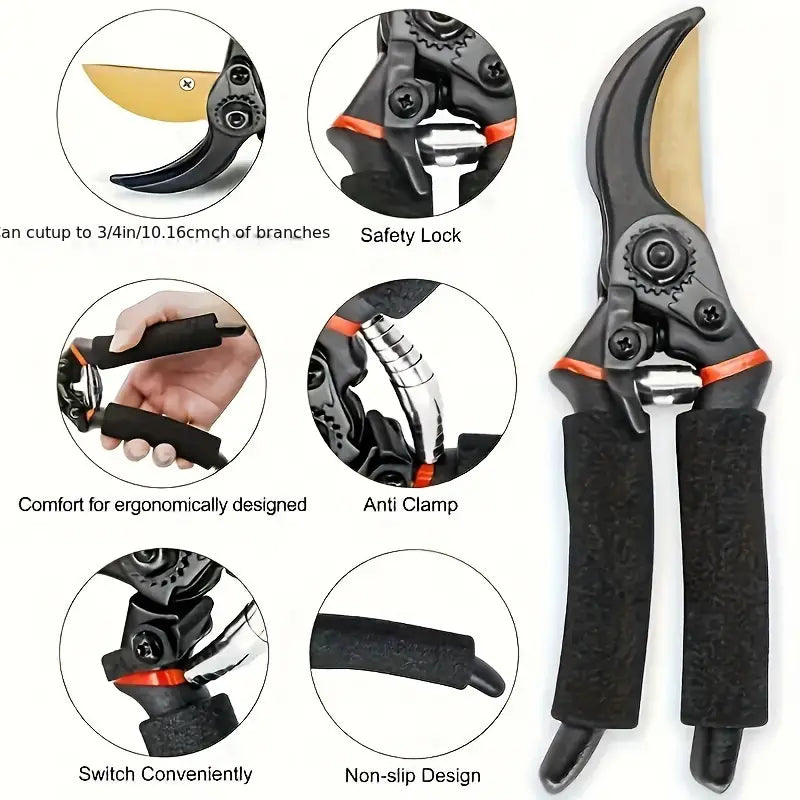 Professional Titanium Bypass Pruning Shears Garden & Patio - DailySale