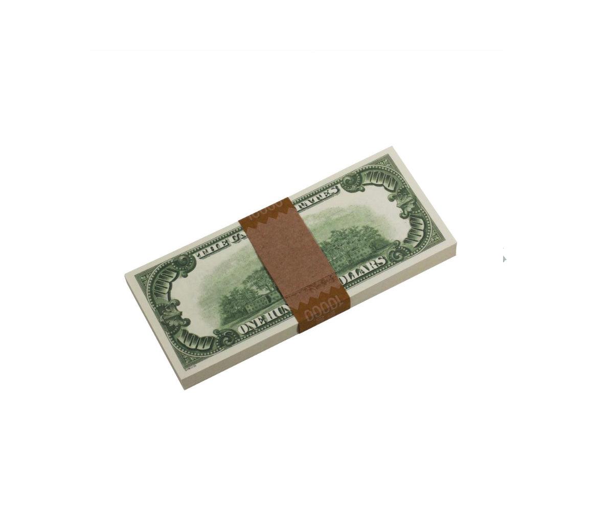 1980s Style $100,000 Prop Money - Blank Fillers