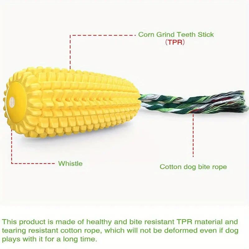 Puppy Dog Teeth Chew Squeaky Interactive Corn Toy Pet Supplies - DailySale