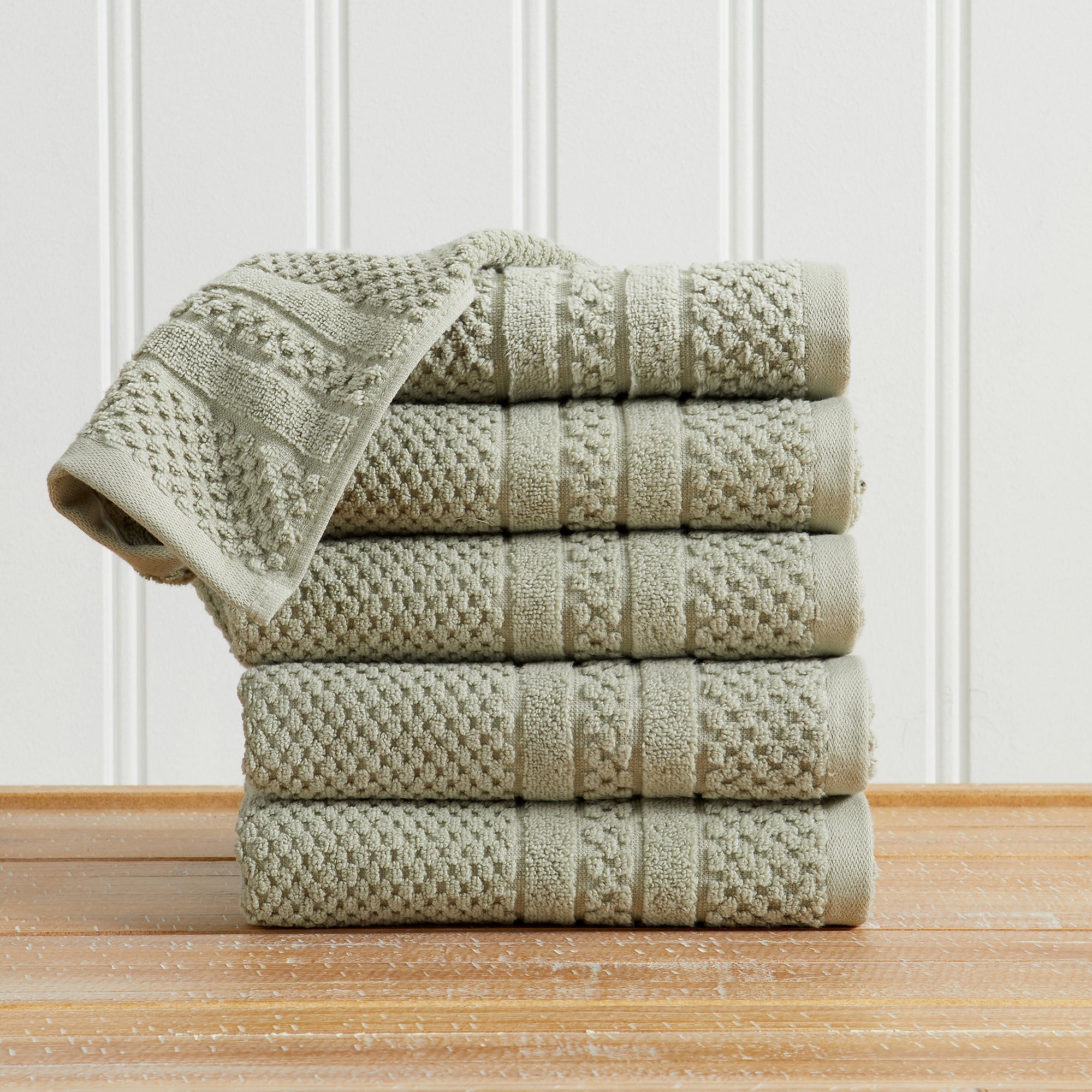 100% Cotton Checkered Jacquard Bath Towel Set - Giuliana Collection