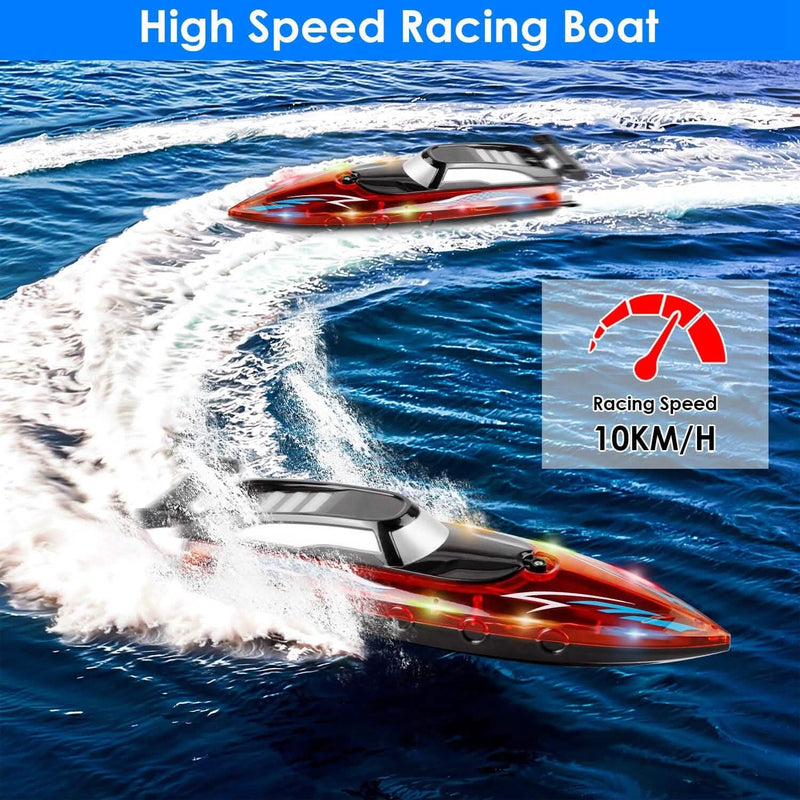 RC Boat with Colorful LED Light 10KM/H Toys & Games - DailySale