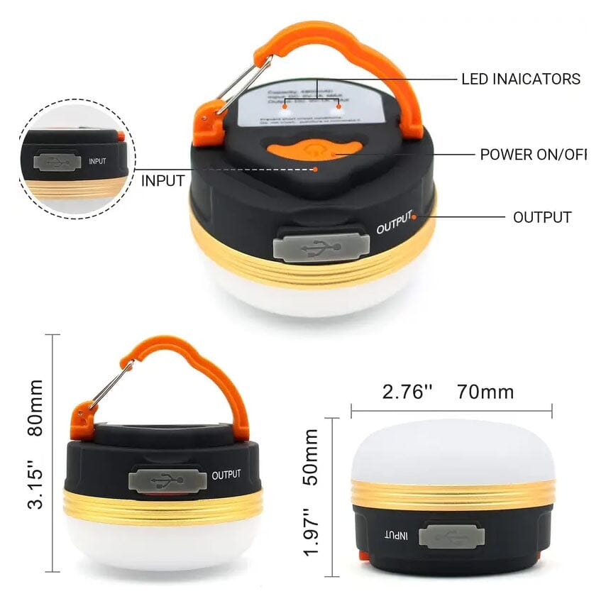 Rechargeable LED Camping Lantern with Magnet Base Sports & Outdoors - DailySale