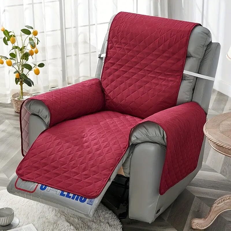 Recliner Sofa Cover Single Chair Non-Slip Slipcover Armchair Furniture Protector Cover Furniture & Decor Wine Red - DailySale