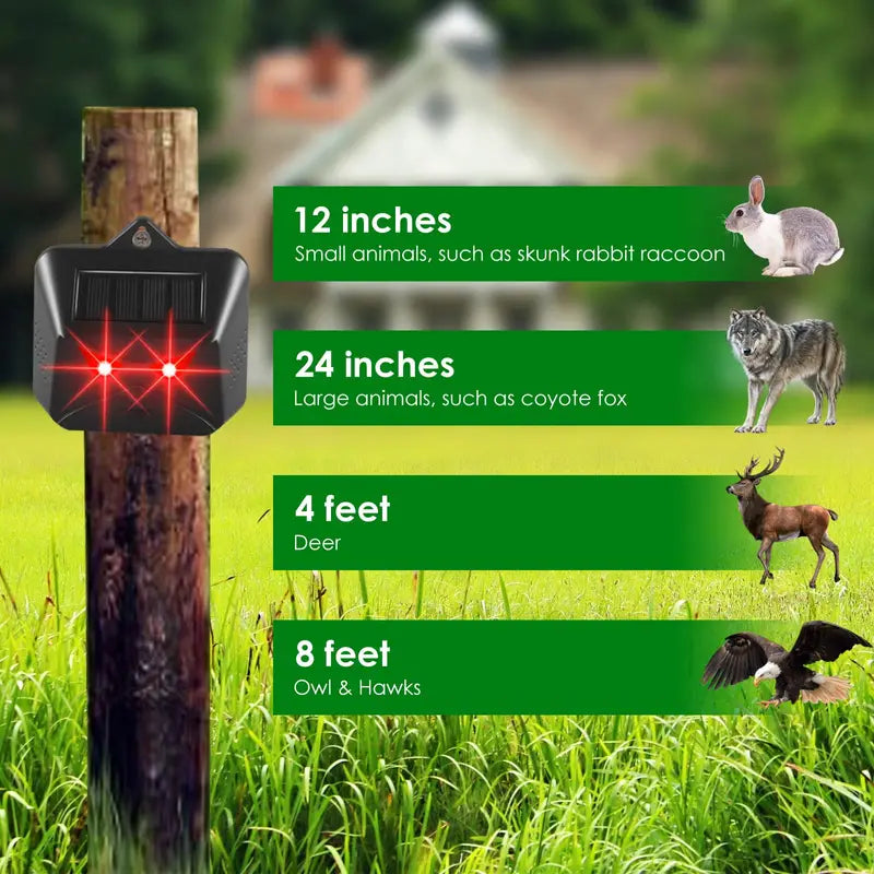 Red LED Light Waterproof Predator Repellent for Gardens Pest Control - DailySale
