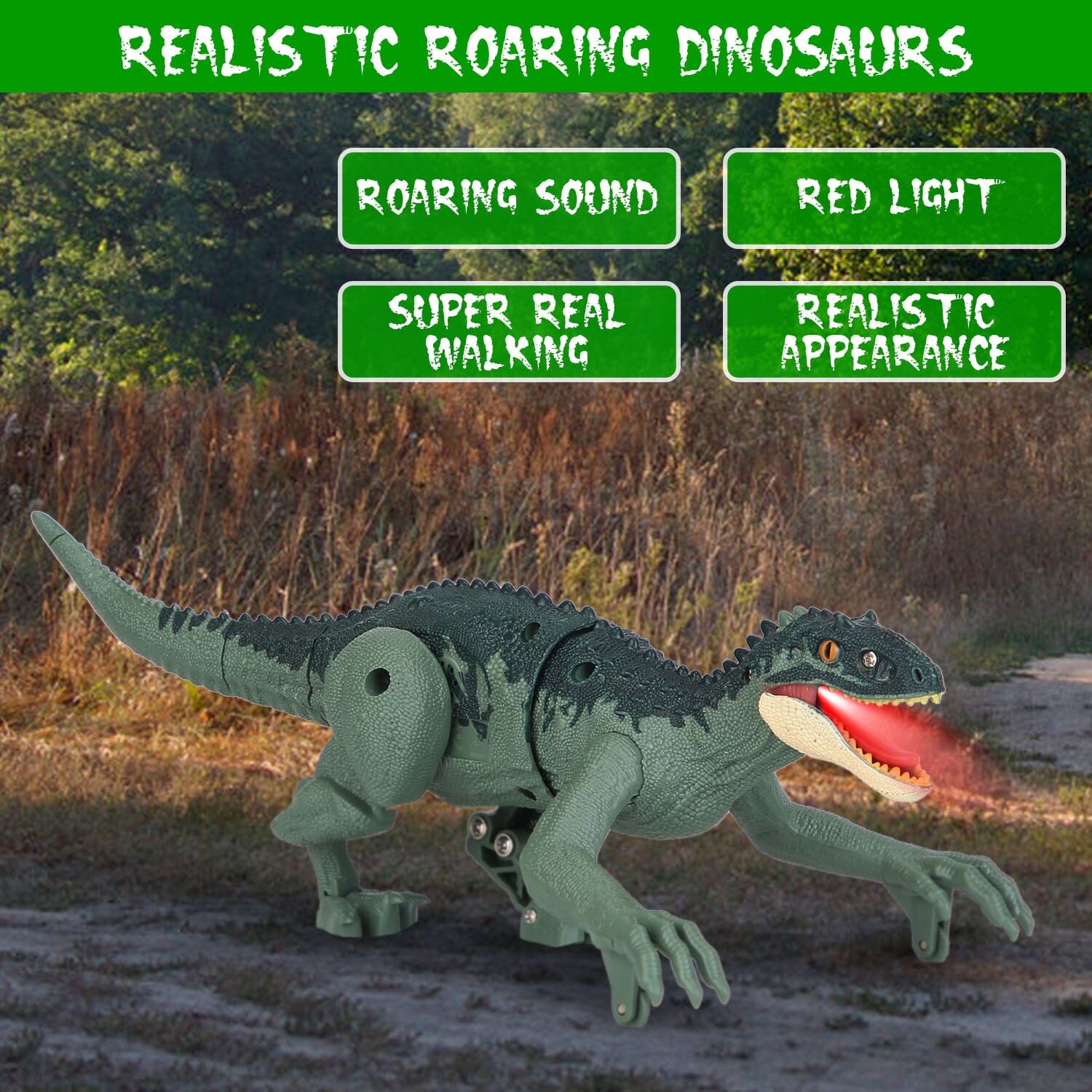 Remote Control Dinosaur with 3D Eye Roaring Sounds for 3-12 Years Old Toys & Games - DailySale