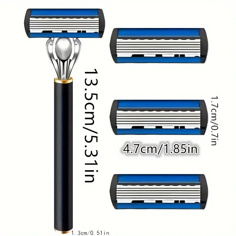 Replacement Razor Blades Safety Shaver Set with Anti-Slip Metal Handle with 1 Razor + 36 Blades Men's Grooming - DailySale