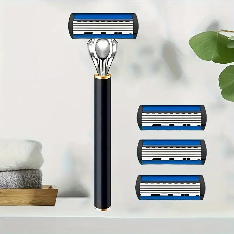 Replacement Razor Blades Safety Shaver Set with Anti-Slip Metal Handle with 1 Razor + 36 Blades Men's Grooming - DailySale