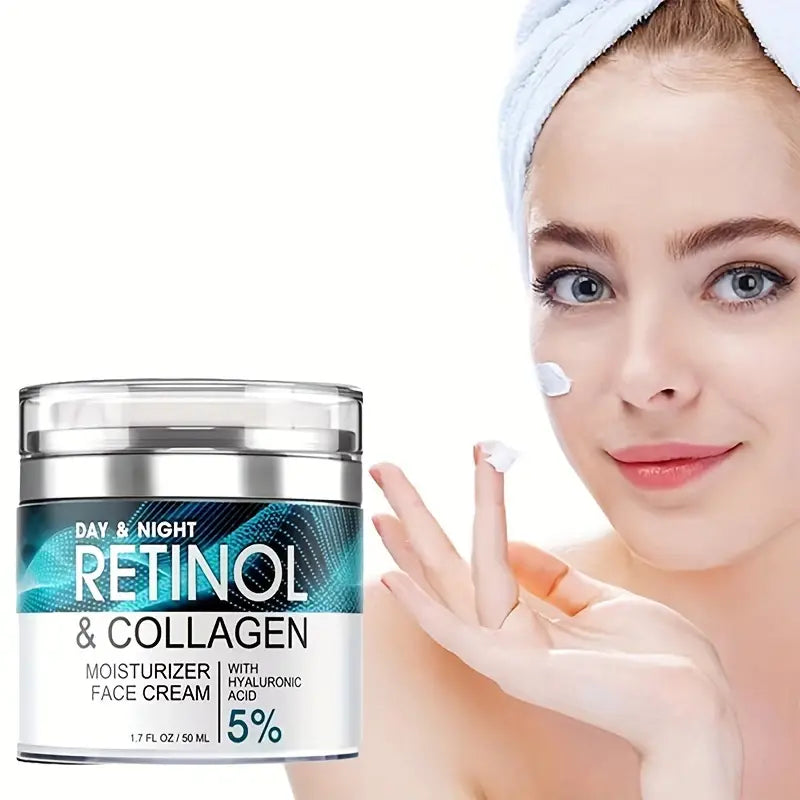 Retinol Moisturizing Cream, Face Moisturizer With Collagen, Hyaluronic Acid, Vitamin C+E, Soothes Dry Skin, Improves Elasticity, Hydrating Face Lotion Beauty & Personal Care - DailySale