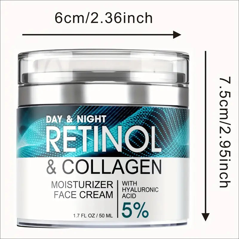 Retinol Moisturizing Cream, Face Moisturizer With Collagen, Hyaluronic Acid, Vitamin C+E, Soothes Dry Skin, Improves Elasticity, Hydrating Face Lotion Beauty & Personal Care - DailySale