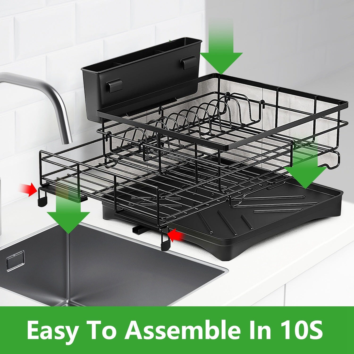 Retractable Dish Drying Rack Kitchen Storage - DailySale