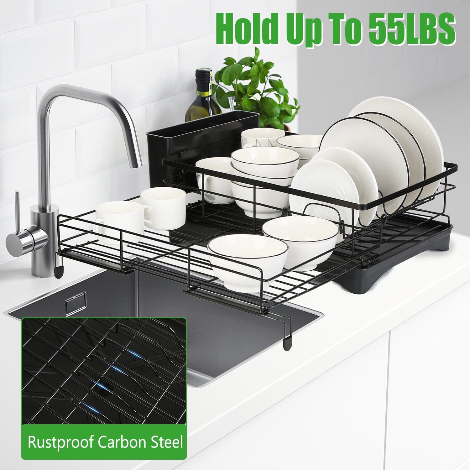 Retractable Dish Drying Rack Kitchen Storage - DailySale