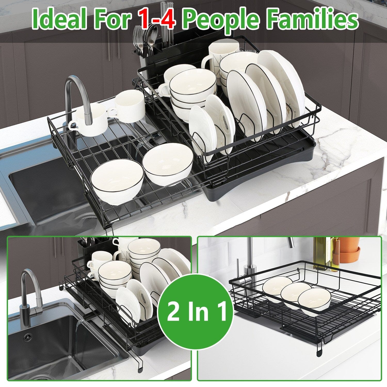 Retractable Dish Drying Rack Kitchen Storage - DailySale