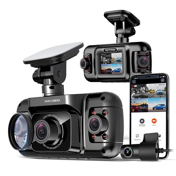 Rexing V2 Pro 1080p 3-Channel AI Car Dash Cam with Wi-Fi Built-in