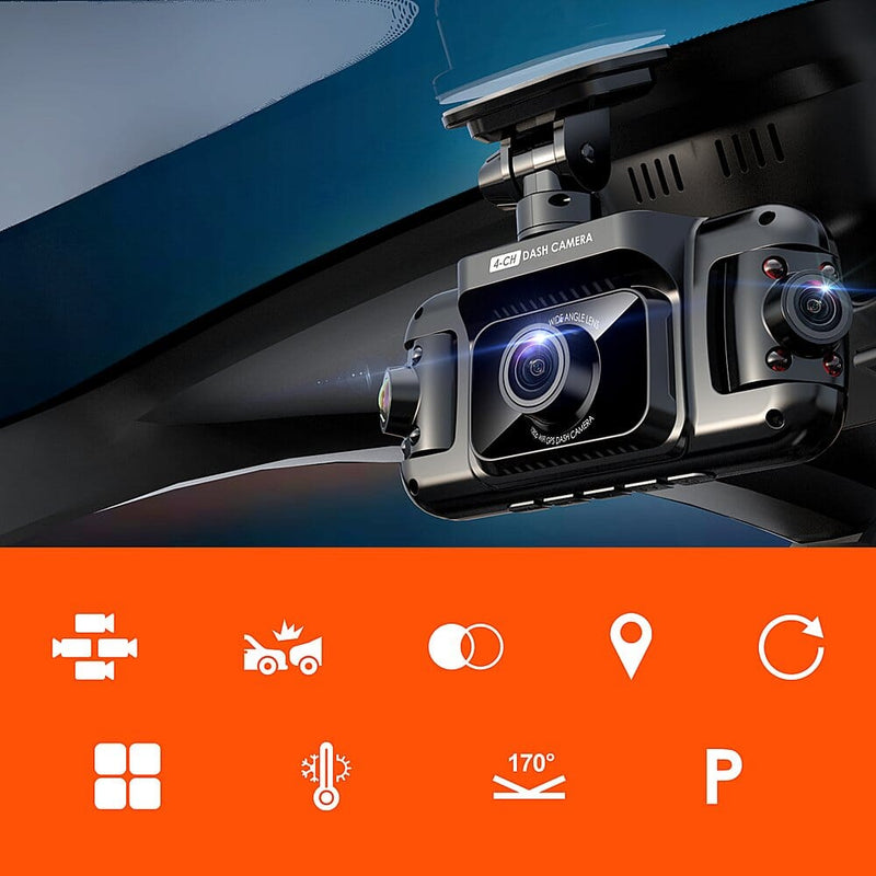 Rexing V2 Pro 1080p 3-Channel AI Car Dash Cam with Wi-Fi Built-in