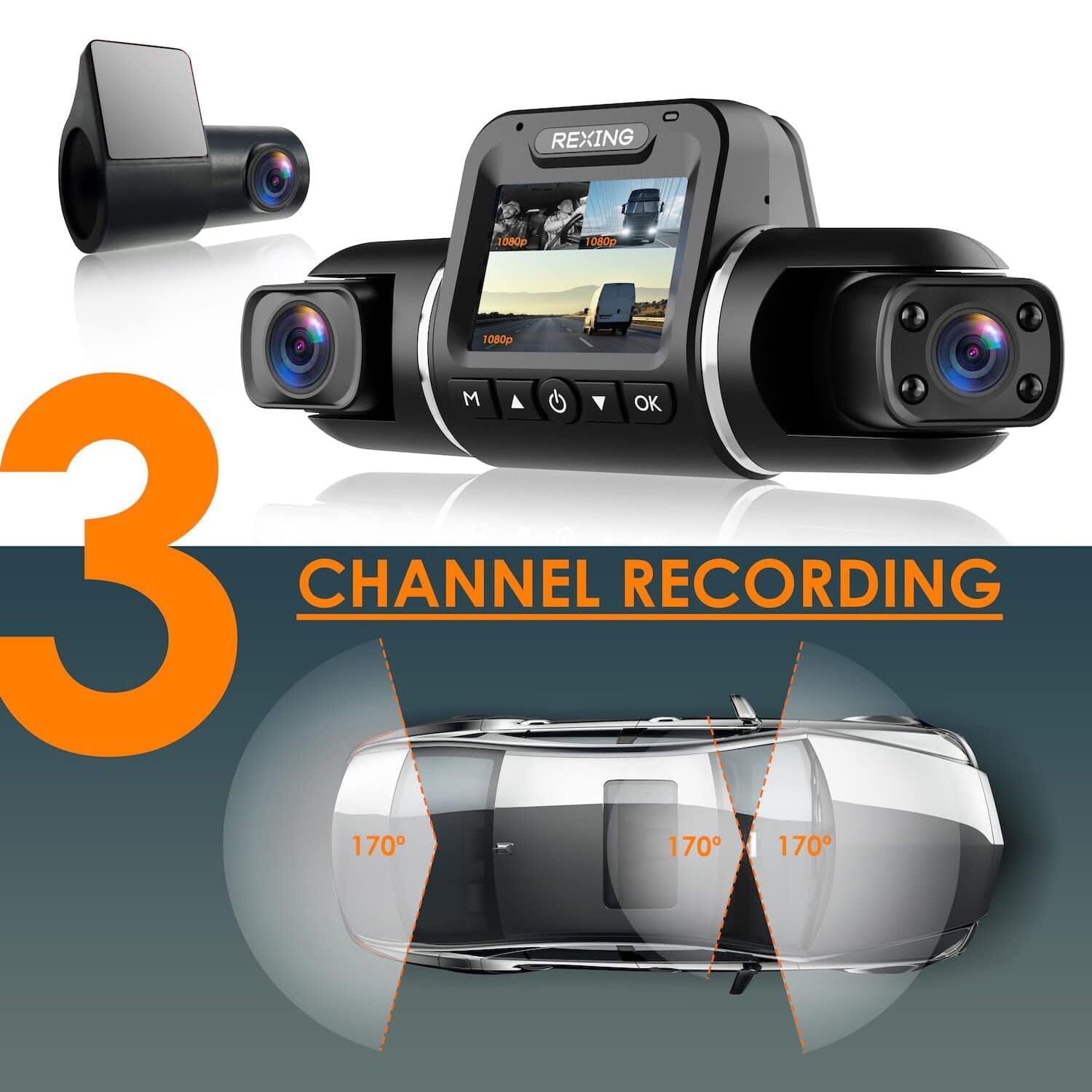 Rexing R4 4 Channel Dash Cam W/ All Around 1080p Resolution, Wi-Fi, and GPS