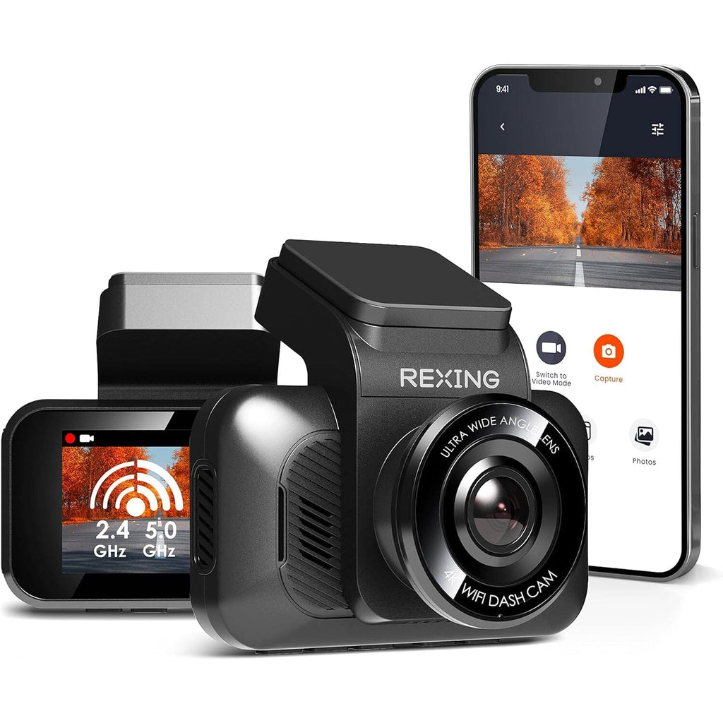 Rexing V2 Pro Ai Dash Cam, 3-Channel Front/Cabin/Rear 1080p Recording with Wi-Fi and GPS