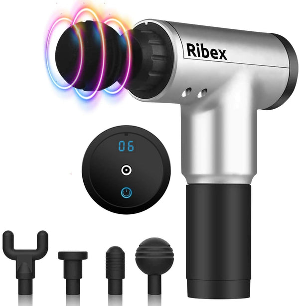 Ribex Pro Massage Gun With 4 Attachable Heads Wellness - DailySale