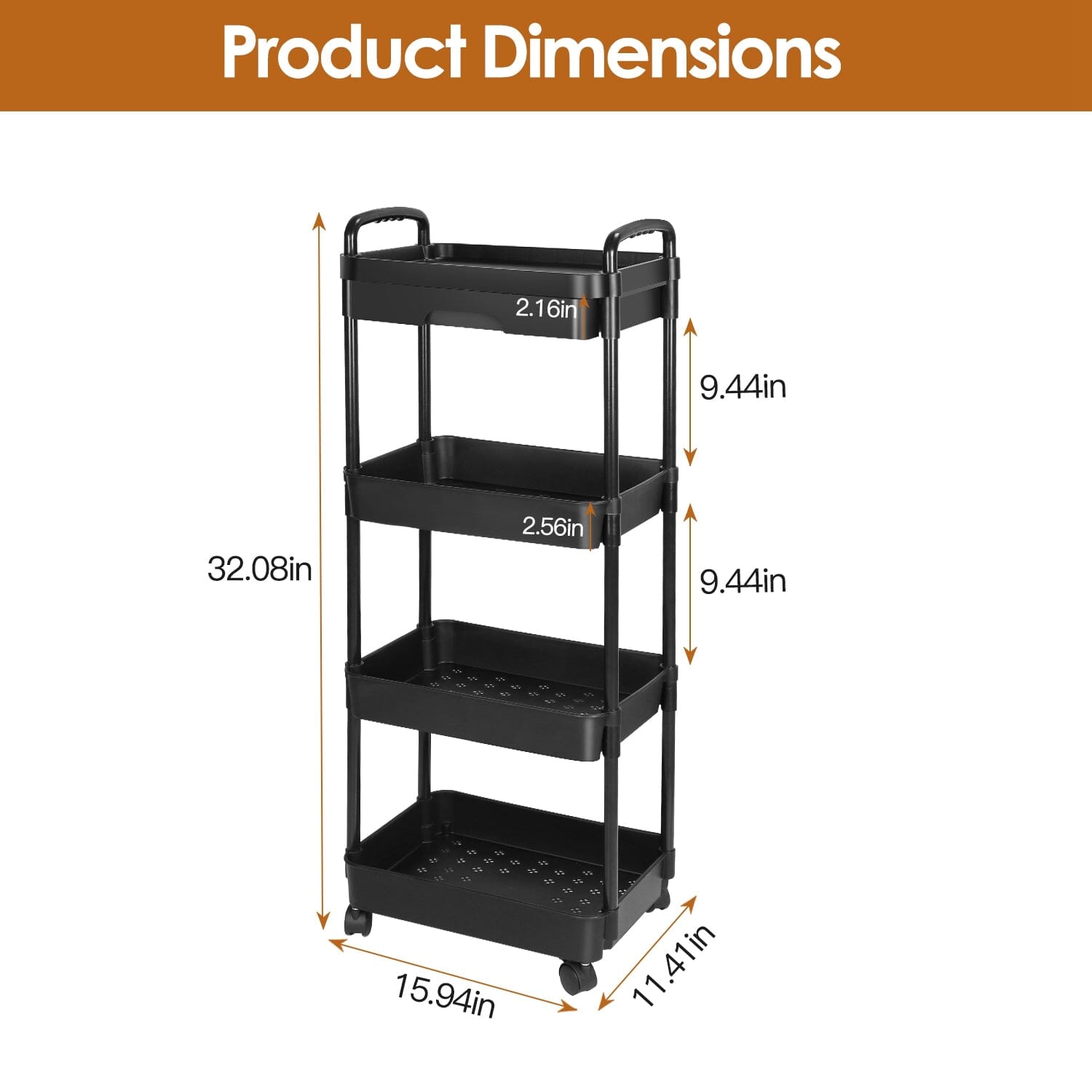 Rolling Utility Cart with Drawer Kitchen Storage - DailySale