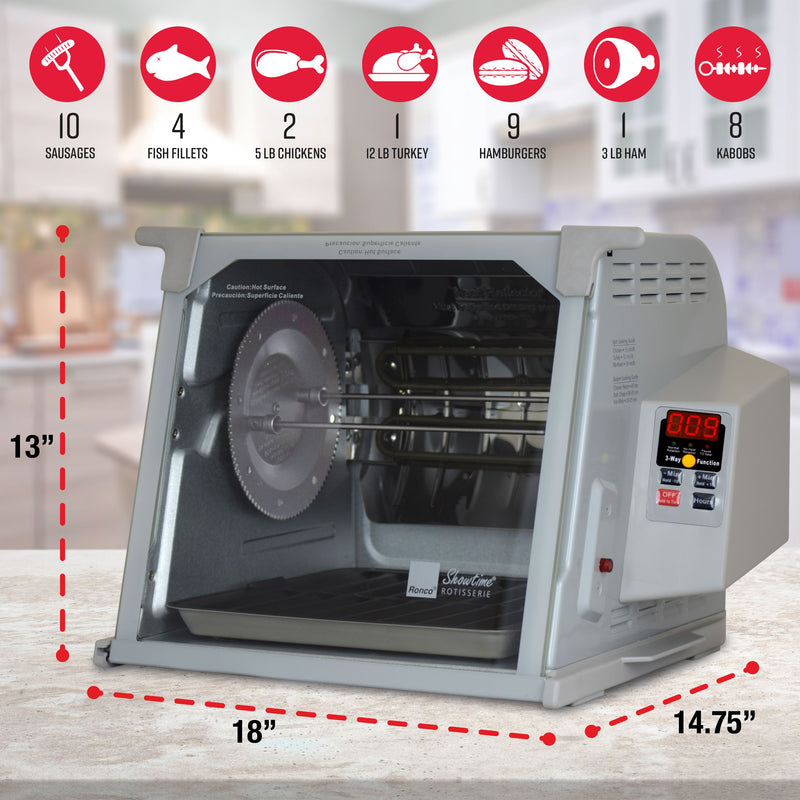 Ronco Digital Rotisserie Oven, Platinum Digital Design, Large Capacity Kitchen Appliances - DailySale