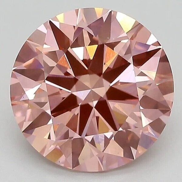 Round 3.25 ct Fancy Intense Pink VS1 IGI Certified Lab Grown HPHT Diamond Round Earrings - DailySale