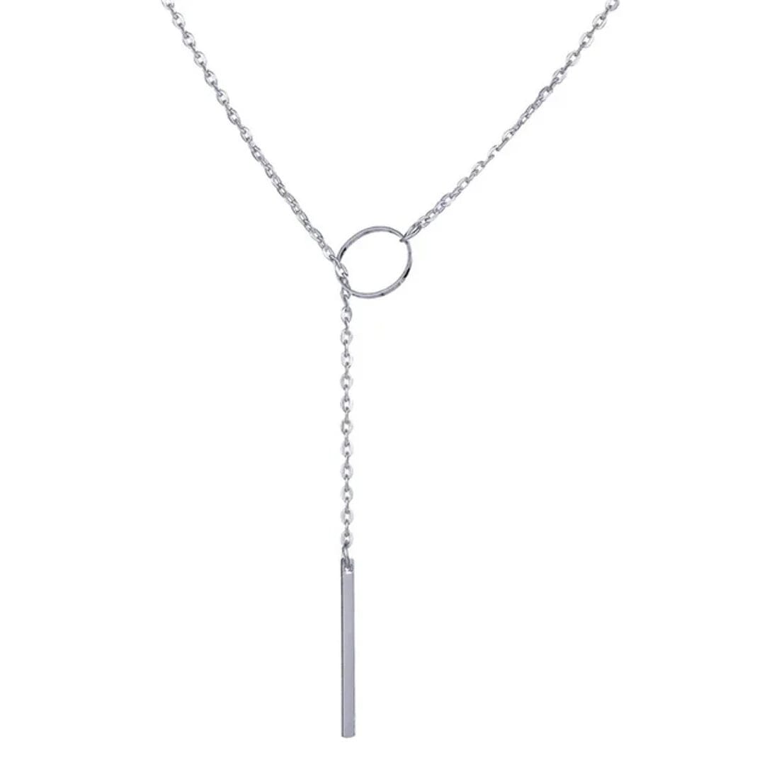 Round Stick Pendant Necklace Necklaces Silver - DailySale