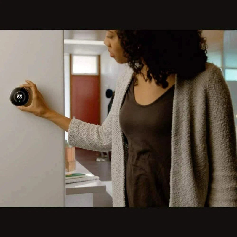 Google Nest 3rd Generation Programmable Thermostat w/Base Polished Steel T3019US (Refurbished)