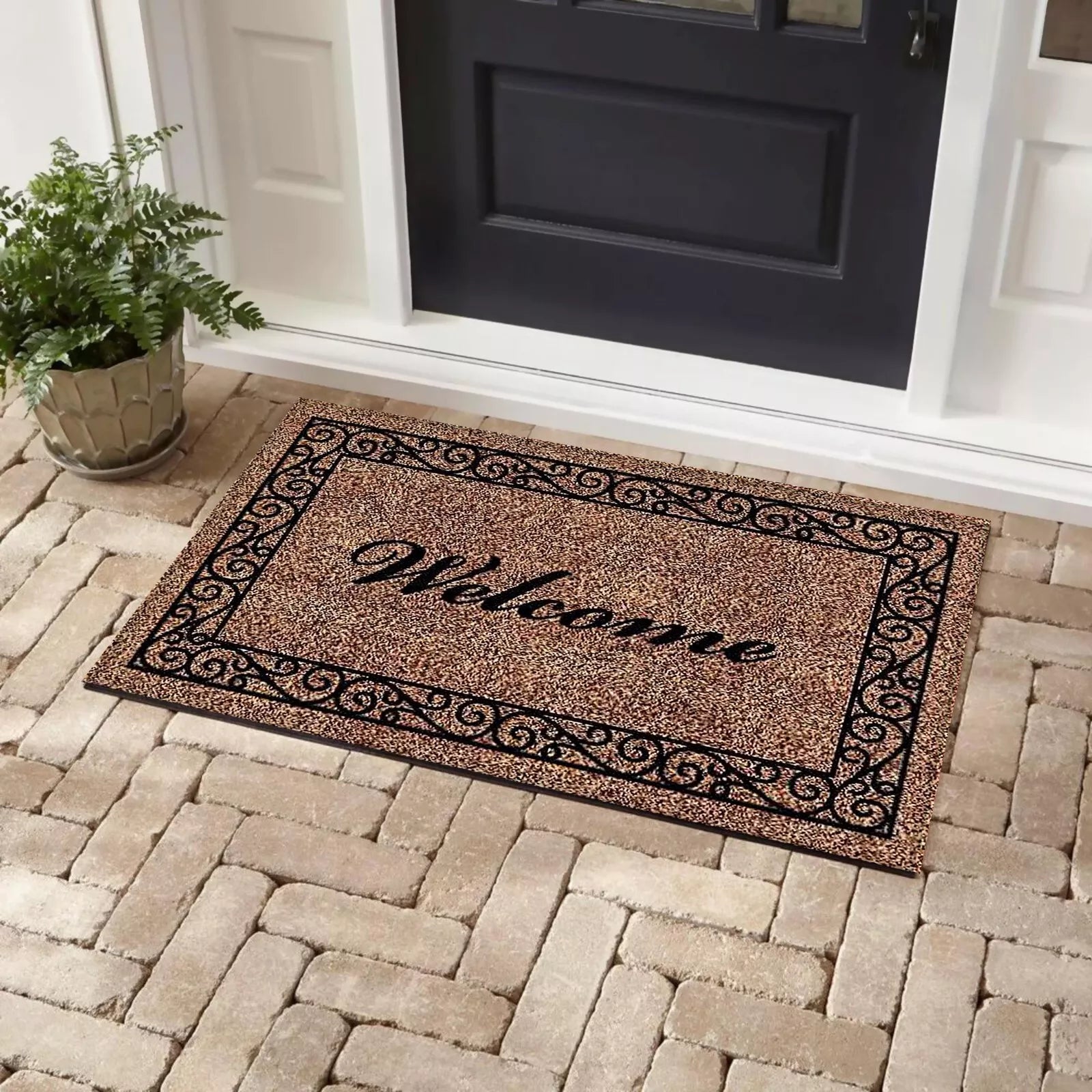 Bibb Home Coir Outdoor Printed Door Mat