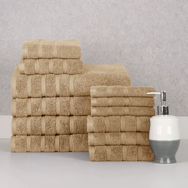 12-Piece Set: Bibb Home Zero Twist Egyptian Cotton Towel Set
