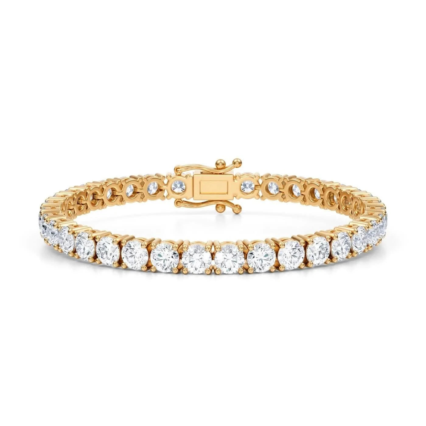 12.50 CTW D VS Round Lab Grown Diamond 7.5" Tennis Bracelet 14k Yellow Gold