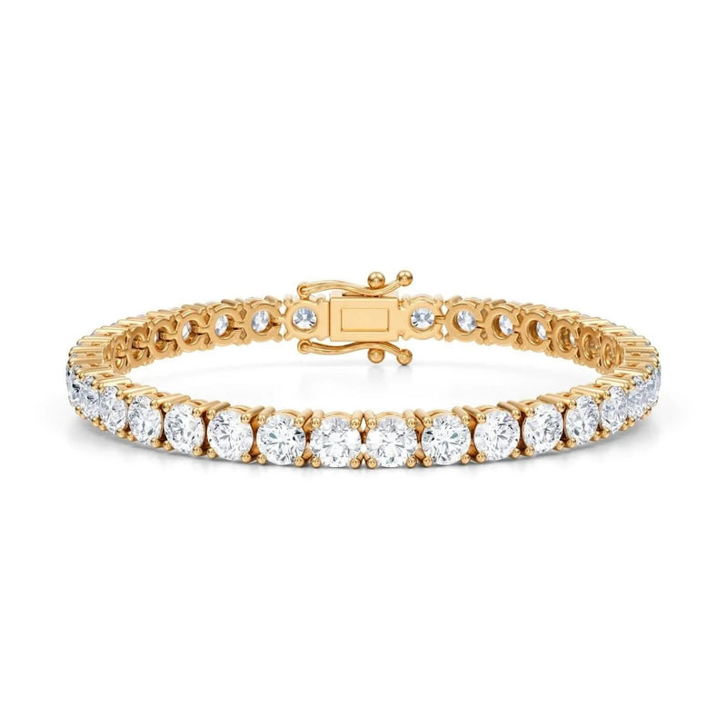 12.50 CTW D VS Round Lab Grown Diamond 7.5" Tennis Bracelet 14k Yellow Gold