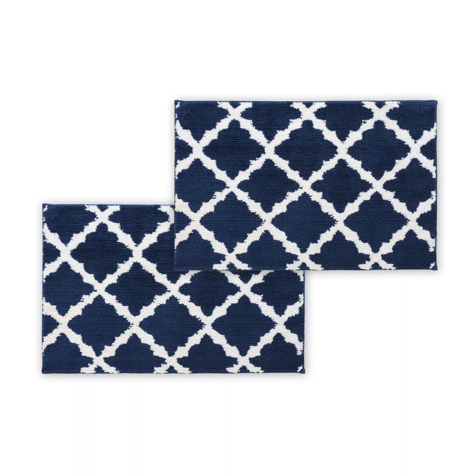 Bibb Home 1-2 Pack Trellis Micro Shag Bath Rugs 20"x 32"