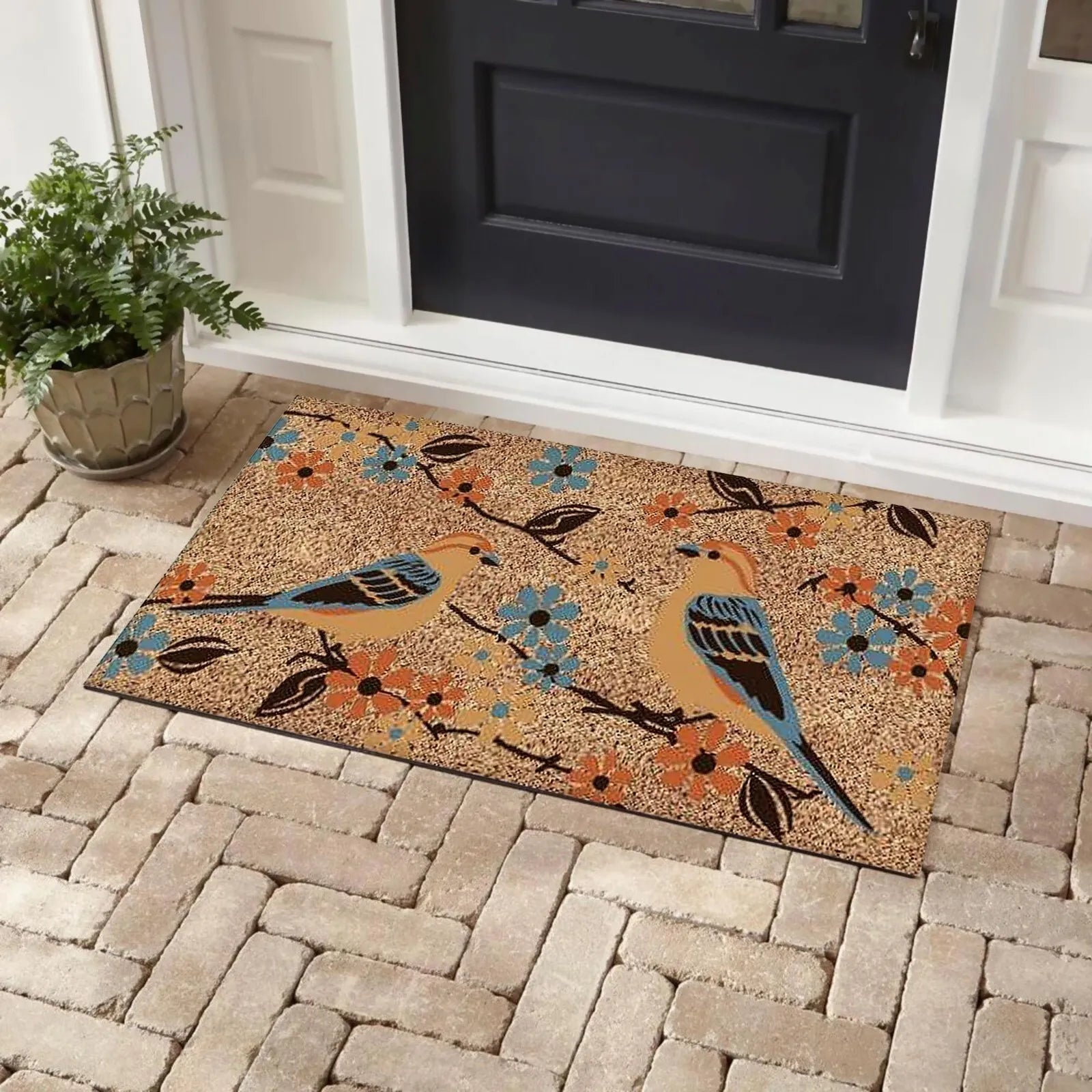 Bibb Home Coir Outdoor Printed Door Mat