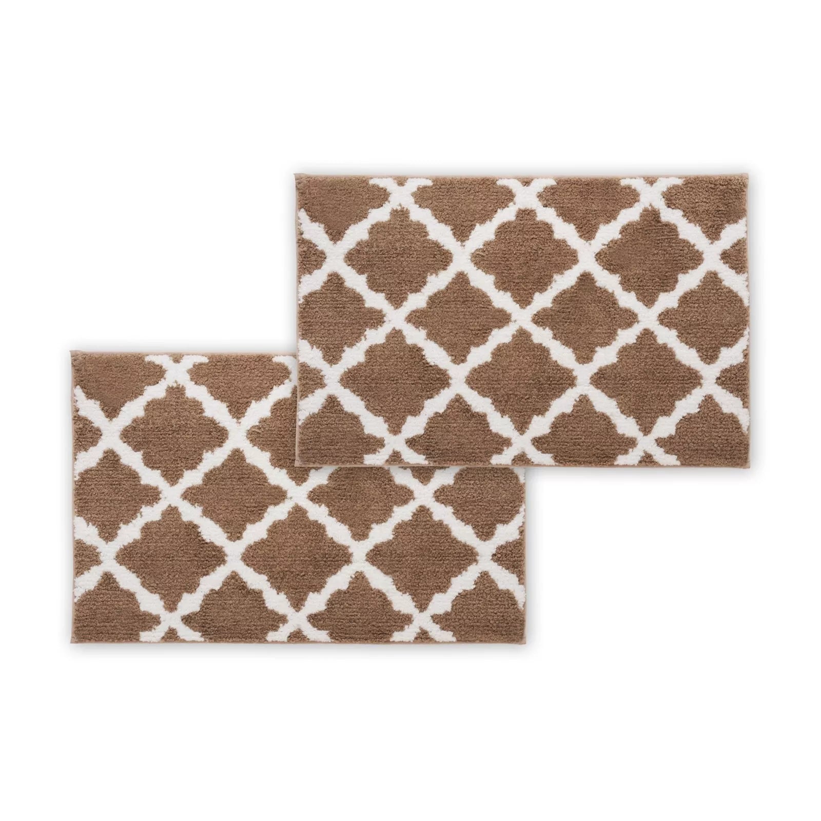 Bibb Home 1-2 Pack Trellis Micro Shag Bath Rugs 20"x 32"