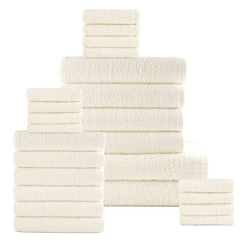 24-Piece Set: Dan River Popcorn Cotton Bath Towel Set