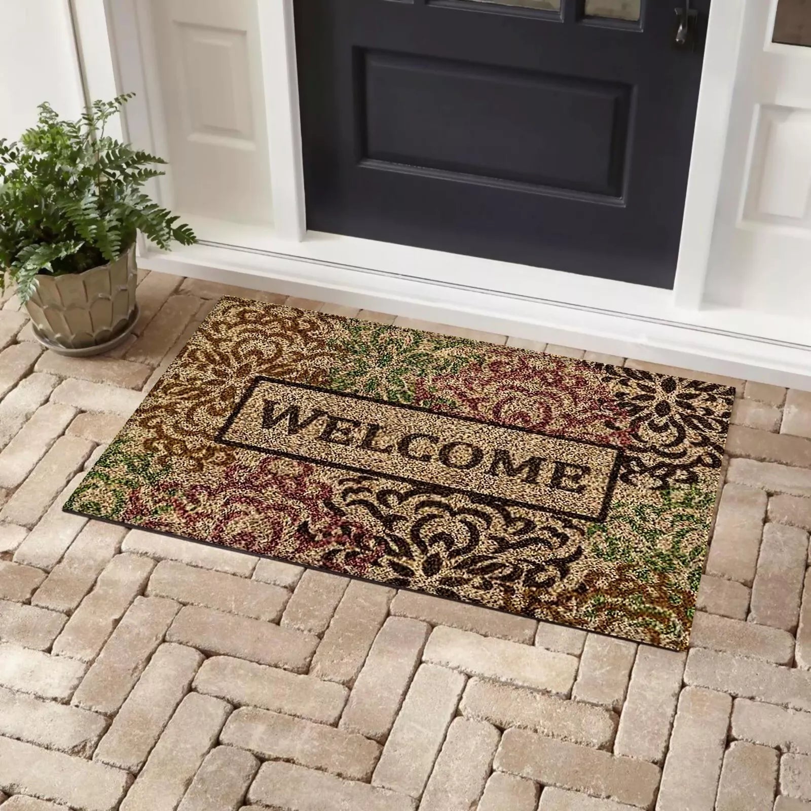 Bibb Home Coir Outdoor Printed Door Mat