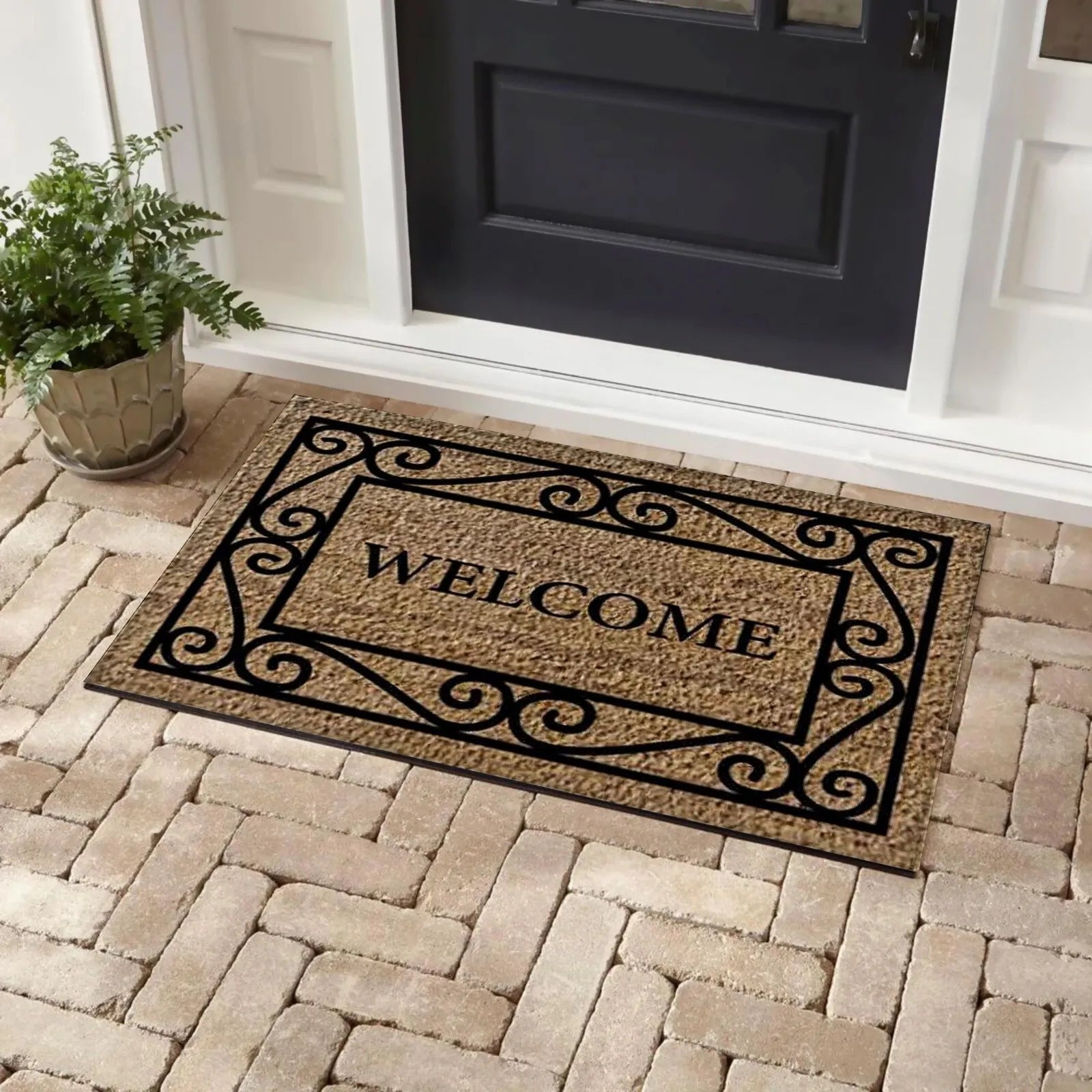 Bibb Home Coir Outdoor Printed Door Mat