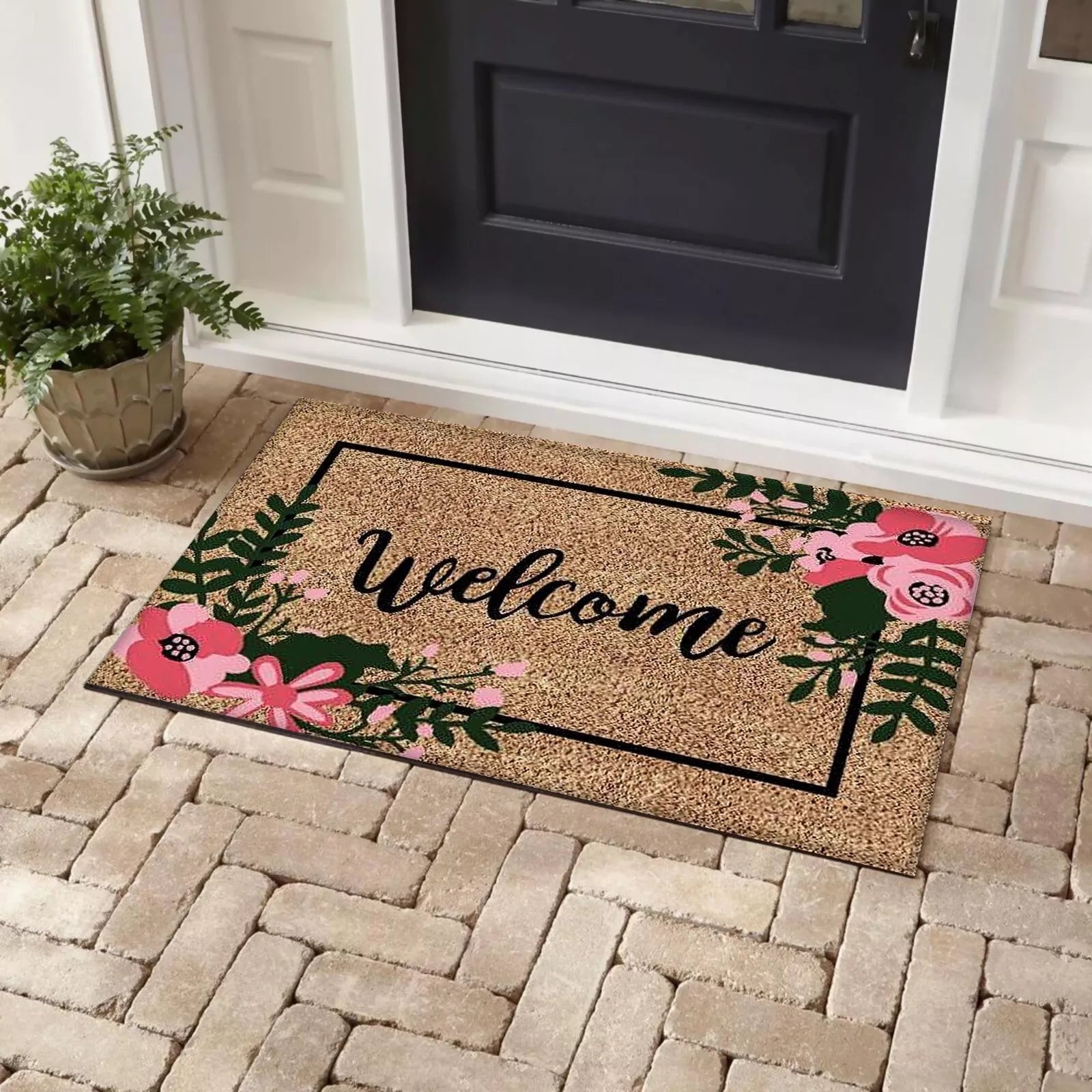 Bibb Home Coir Outdoor Printed Door Mat