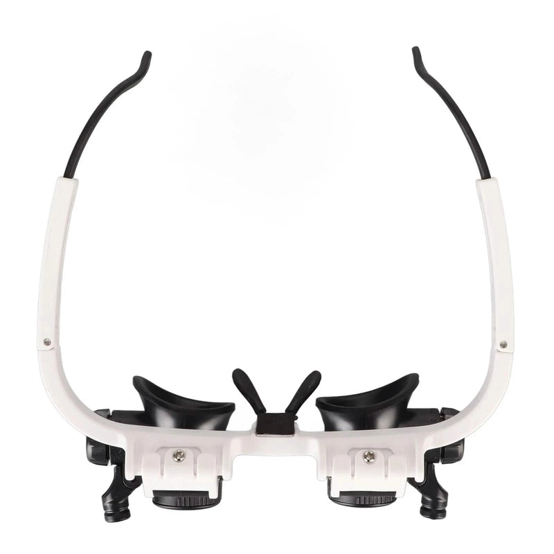 2-LED Head-Mounted Magnifier Glasses – 8x/15x/23x with Repair Light