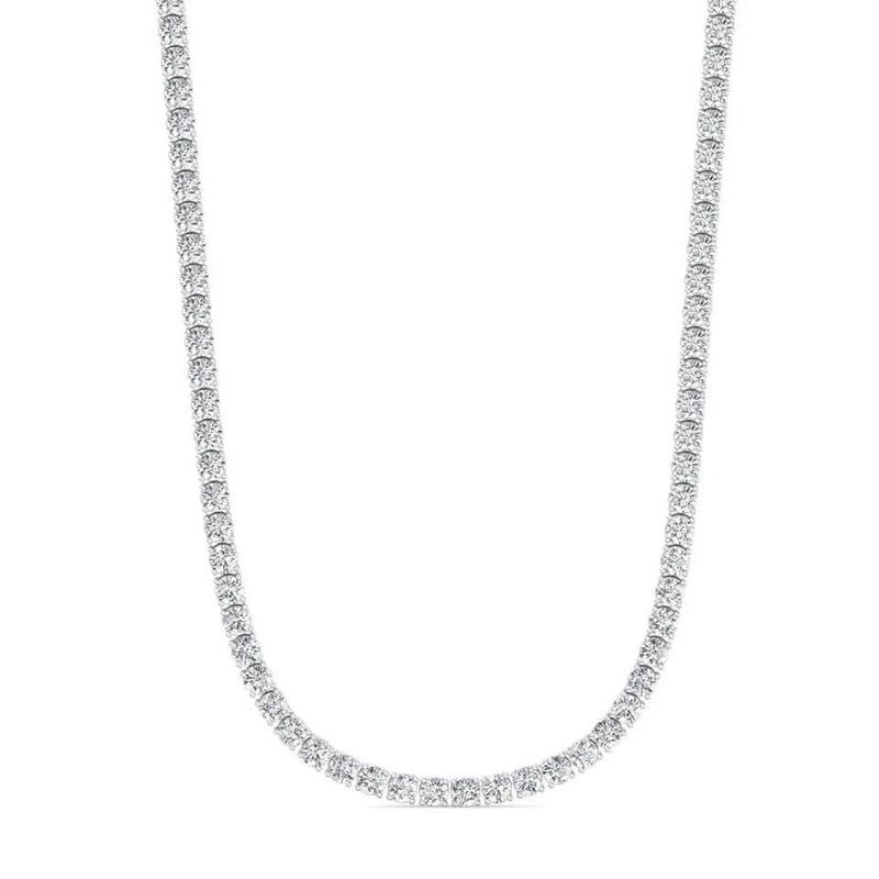 16 CTW Lab Grown Diamond Tennis Necklace – 14kt White Gold, 18’’