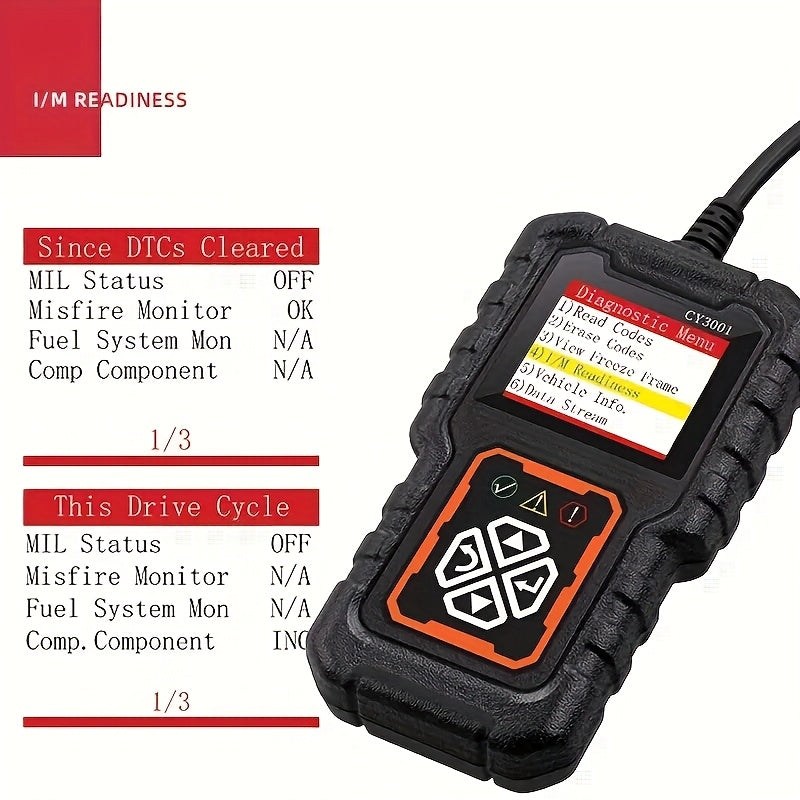 I/M readiness results screen