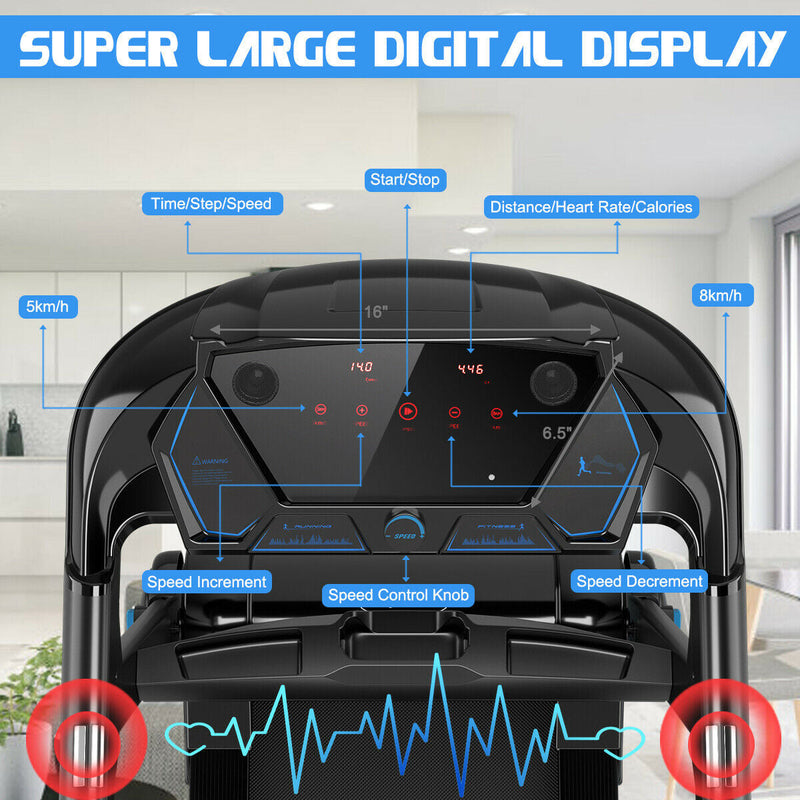 2.25HP Folding Treadmill with Bluetooth Speaker
