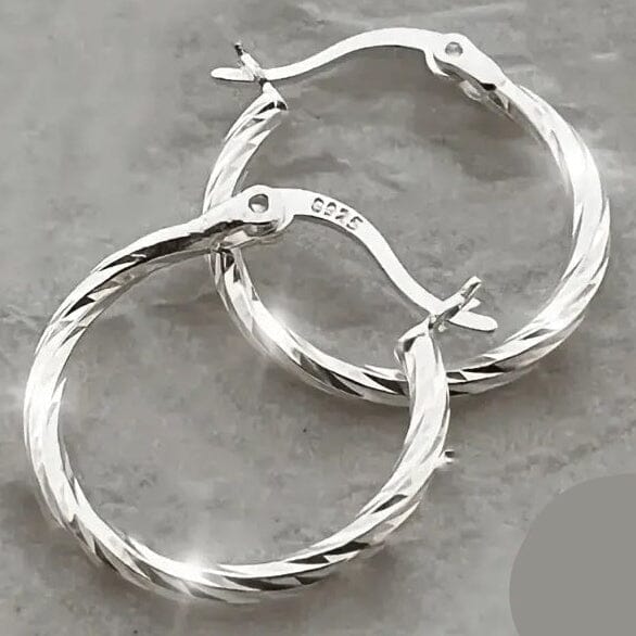 S925 Sterling Silver Geometric Twist Circle Hoop Earrings Earrings - DailySale