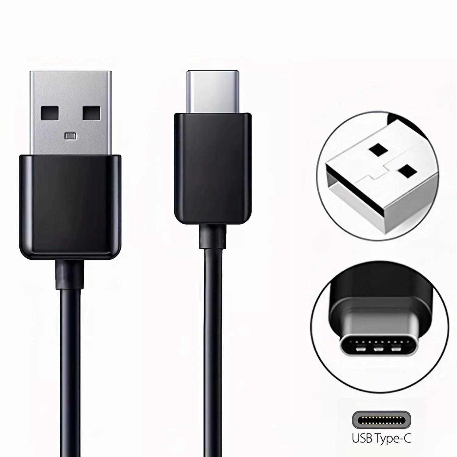 Samsung USB-C Data Charging Cable for Galaxy S9/S9+/Note 9/S8/S8+ (Black) - New Mobile Accessories - DailySale