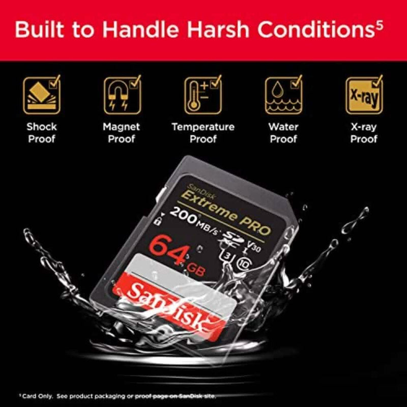 SanDisk 64GB Extreme PRO SDXC UHS-I Memory Card - C10, U3, V30, 4K UHD, SD Card - SDSDXXU-064G-GN4IN Mobile Accessories - DailySale