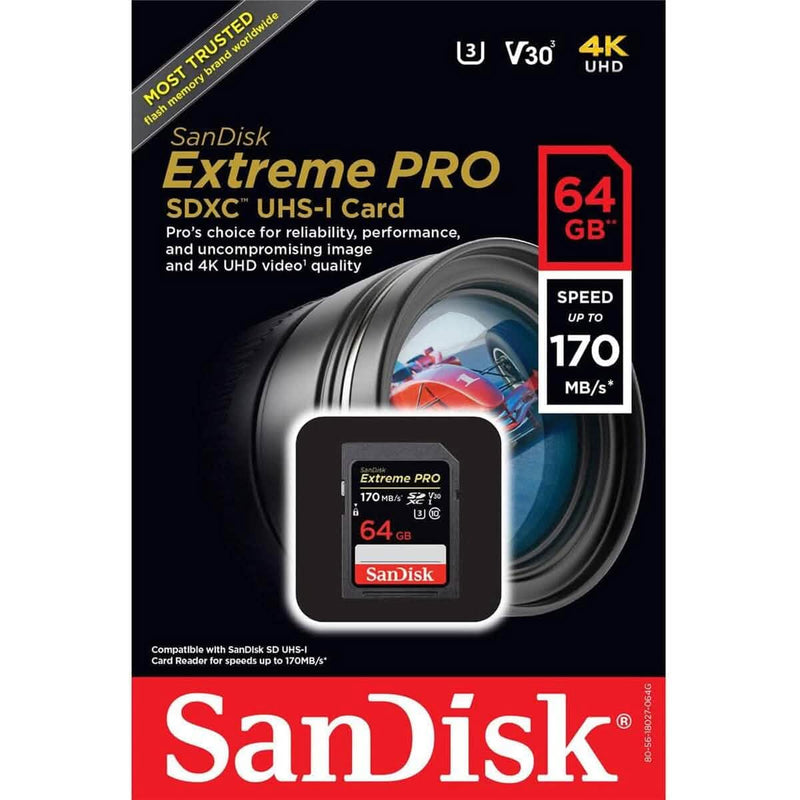 SanDisk 64GB Extreme PRO UHS-I SDXC Memory Card (Refurbished) Mobile Accessories - DailySale