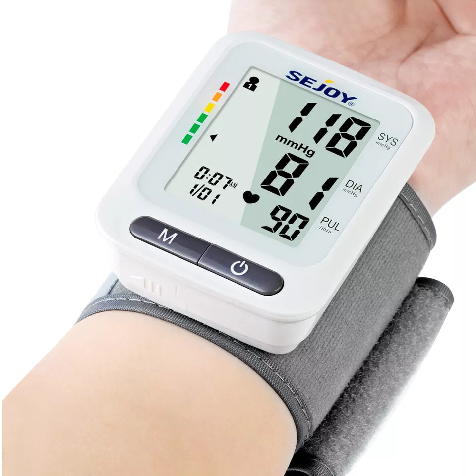 SEJOY Wrist Blood Pressure Monitor Automatic Digital Cuff Heart Rate BP Machine Wellness - DailySale