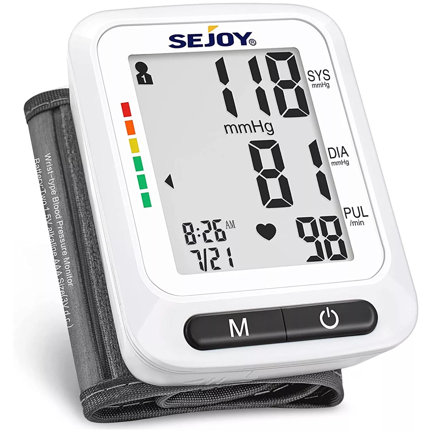 SEJOY Wrist Blood Pressure Monitor Automatic Digital Cuff Heart Rate BP Machine Wellness - DailySale