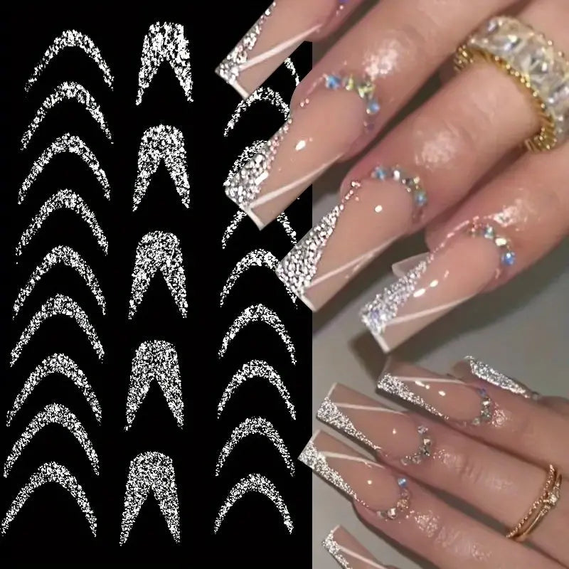 Self Adhesive Glitter Strip Line Nail Art Decals Beauty & Personal Care - DailySale